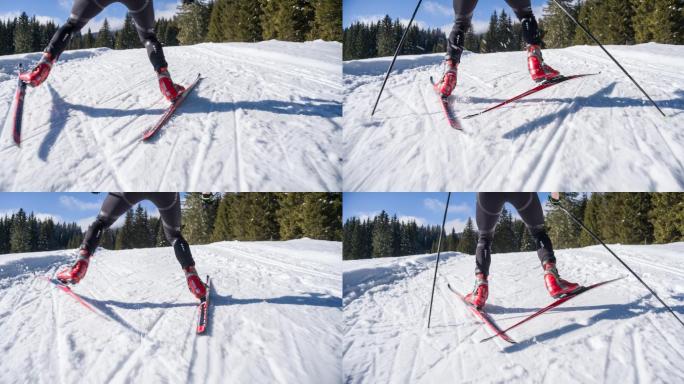 滑雪运动员登山享受极限