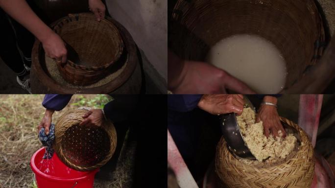 新农人米酒出酒过程纯天然自酿糯米酒