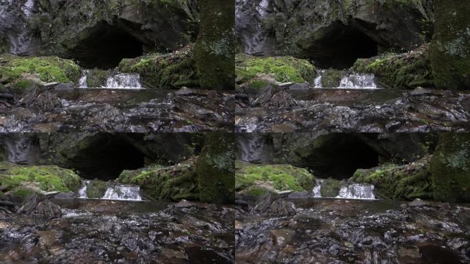 【4K】户外山间流水洞穴