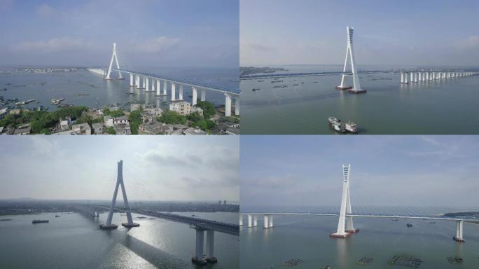 海文大桥四分钟素材多个角度航拍