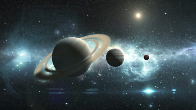 土星三维模型3d动画三体科幻