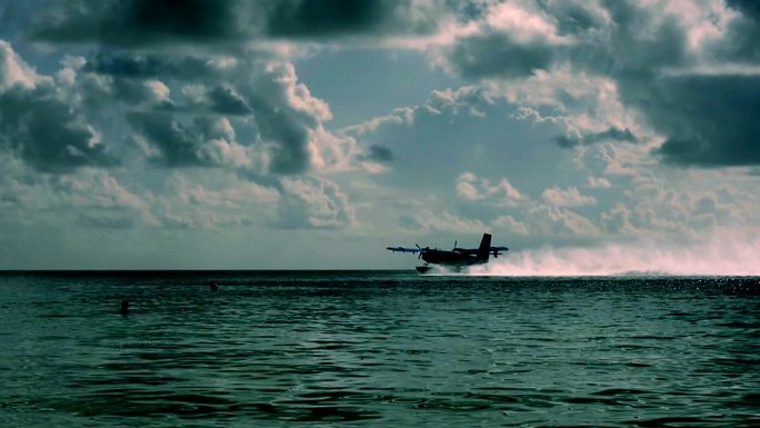 水上飞机起飞海上战机美国海军三维3d