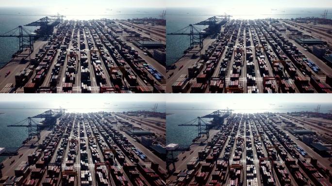集装箱和码头货船进出口商贸出港海口海洋运