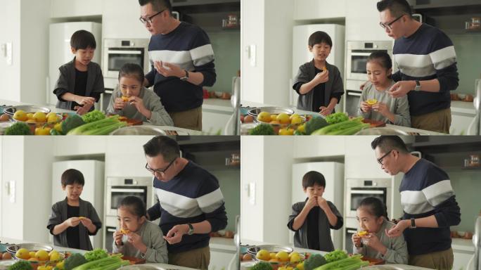 在吃水果的小孩子视频素材