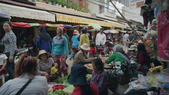 柬埔寨农村的市场 集市