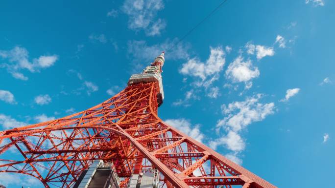 东京塔延时首都地标航拍标志地标性建筑