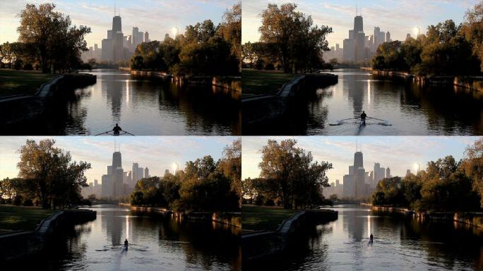 黎明时分芝加哥林肯公园