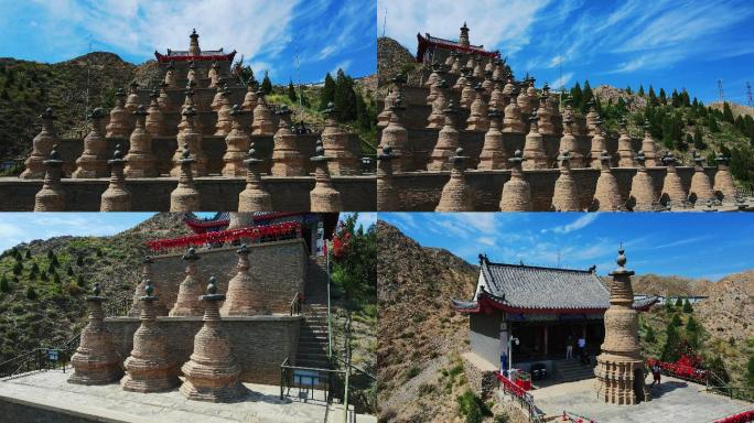 【合集】航拍青铜峡黄河大峡谷一百零八塔