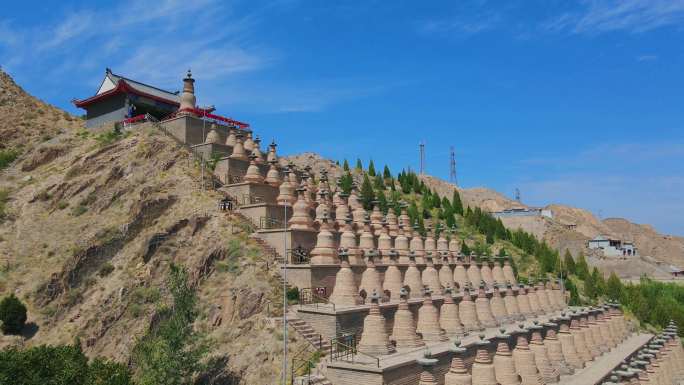 【合集】航拍青铜峡黄河大峡谷一百零八塔