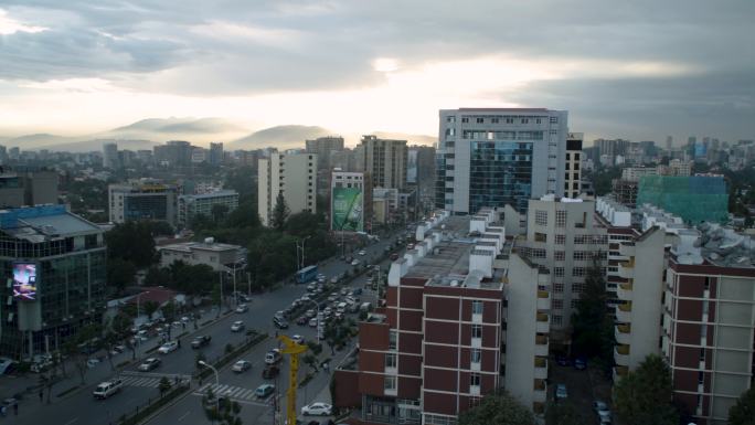 埃塞俄比亚亚的斯亚贝巴拥挤的城市