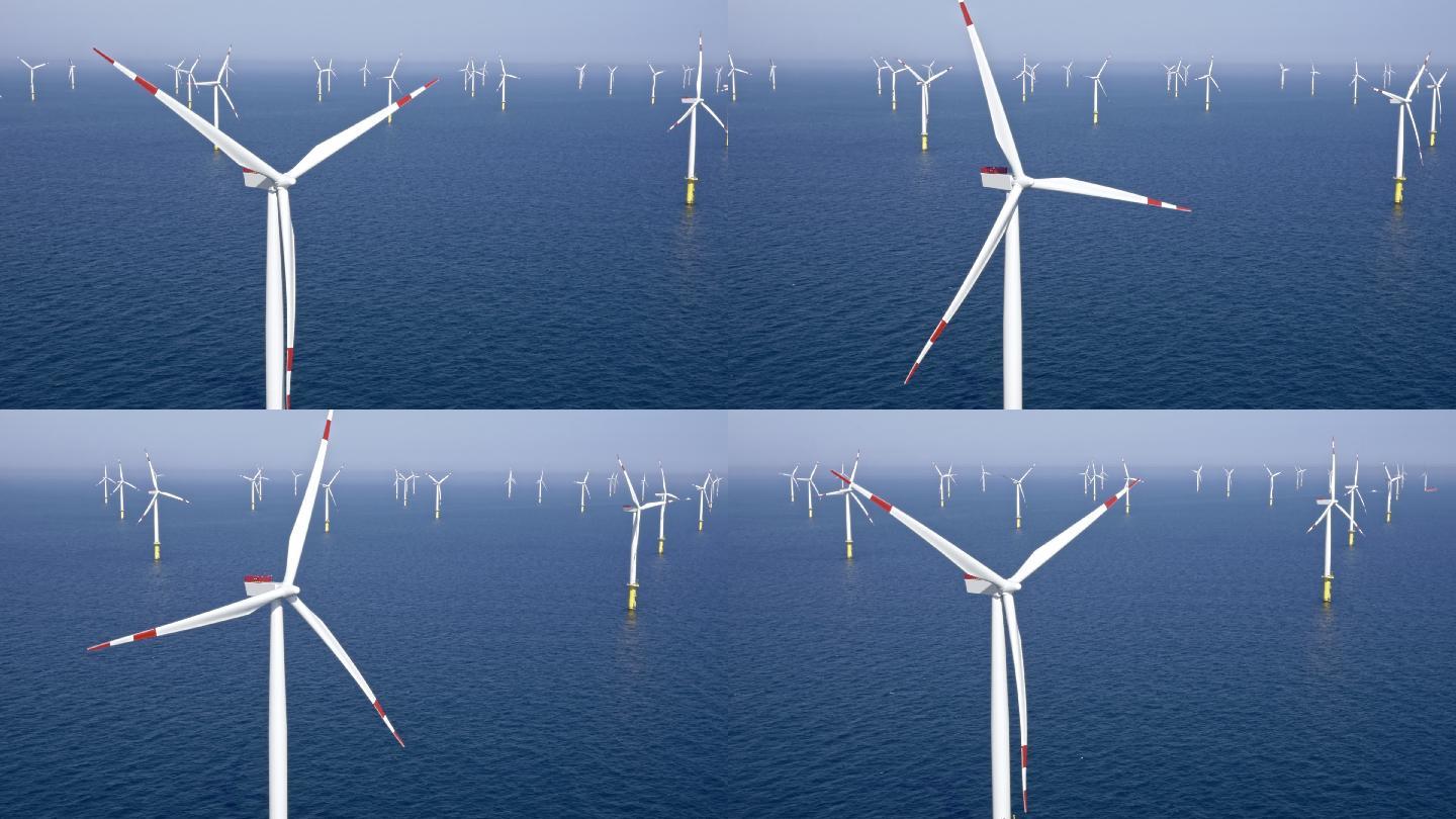 海面上的风车大海电网新能源绿色低碳环保