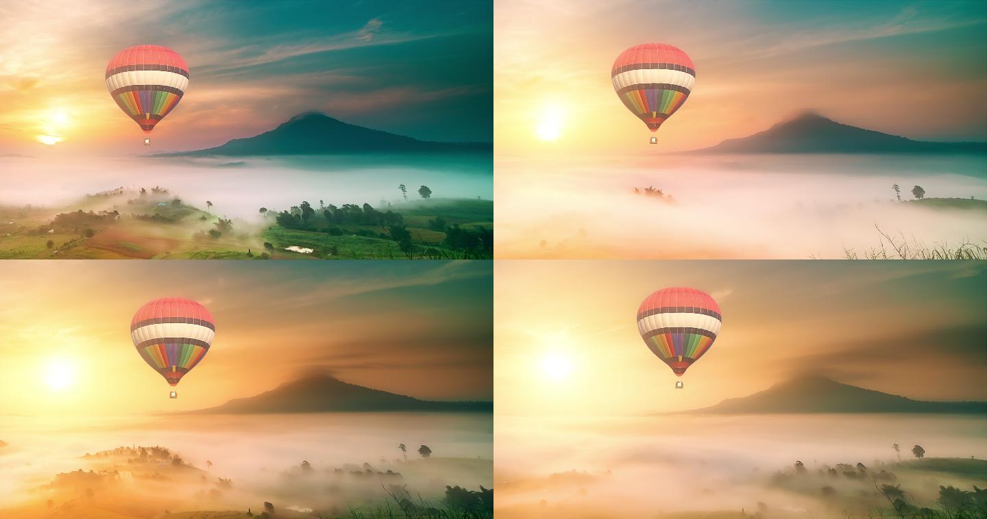 热气球自然之旅梦幻美景