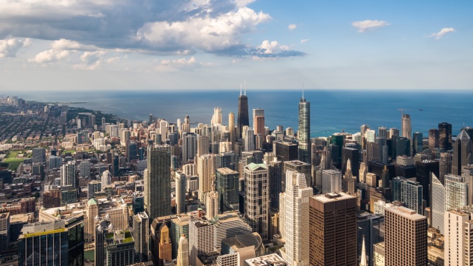 芝加哥城市风景航拍