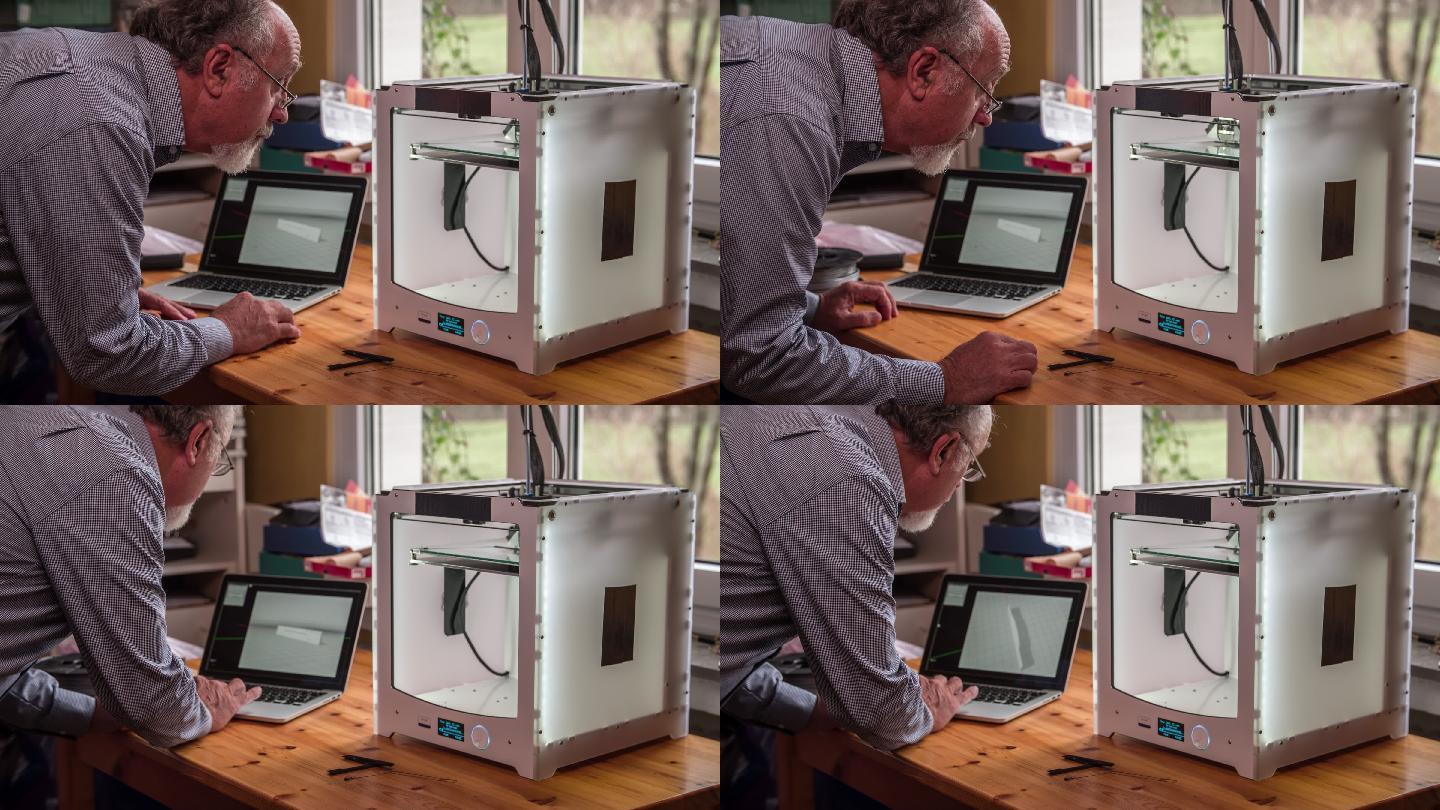 使用3D打印机的人