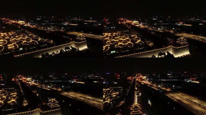 西安疫情航拍西安封城交通西安道路夜景路况