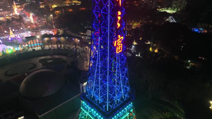 深圳世界之窗埃菲尔铁塔炫彩灯光秀特写