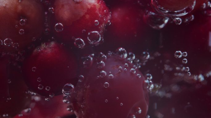 苏打水中的蓝莓二氧化碳漂浮清凉