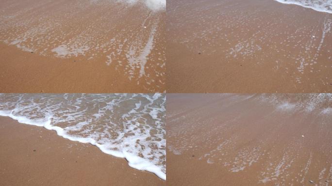 海沙滩海水沙子浪花泡沫升格
