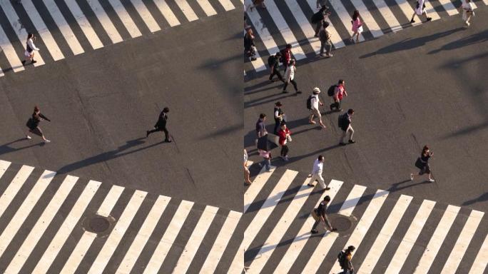 日本东京涉谷十字路口的行人