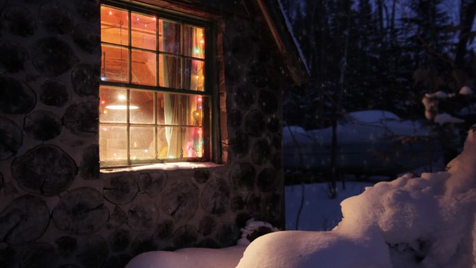 圣诞屋与雪平安夜圣诞节