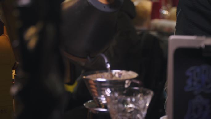 美式手冲咖啡 摊位 咖啡制作