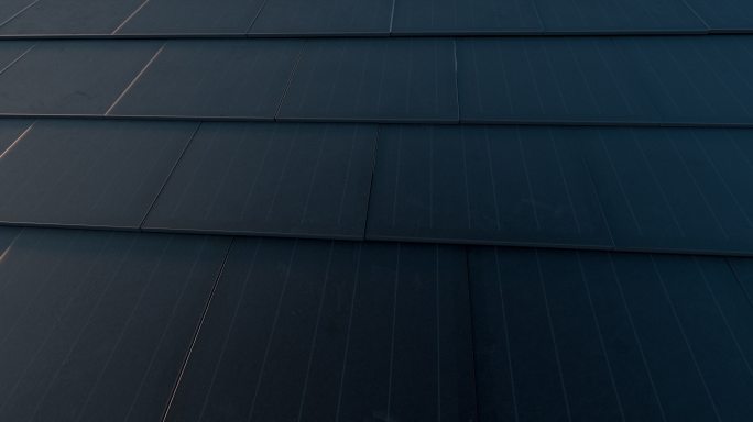 黑色太阳能屋顶概念。