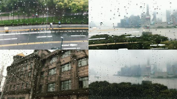 高清上海雨景唯美意境实拍