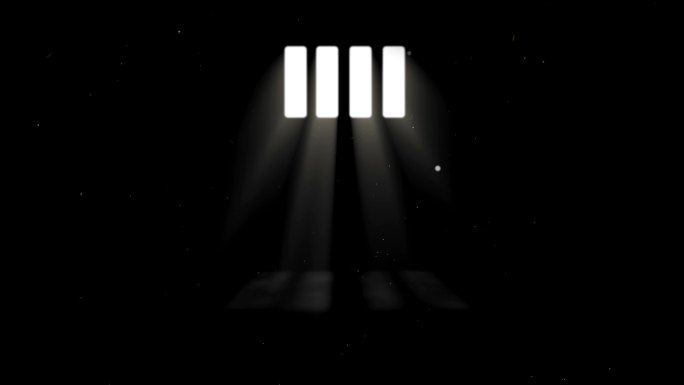 【4K】牢房监狱铁窗光景光影_素材
