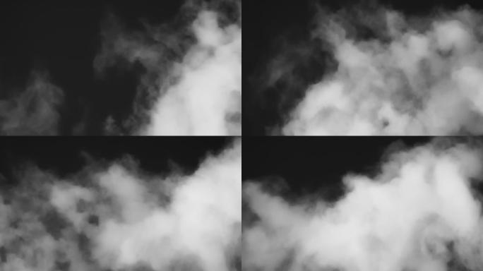 白色蒸汽穿过屏幕白色烟雾水蒸汽