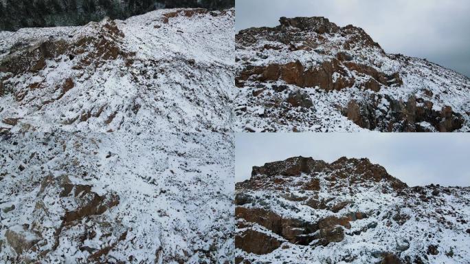 航拍雪山之巅翻越雪山大气概念意境视频素材