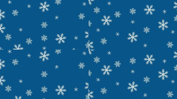 圣诞雪花动画图形卡通二维星光下雪
