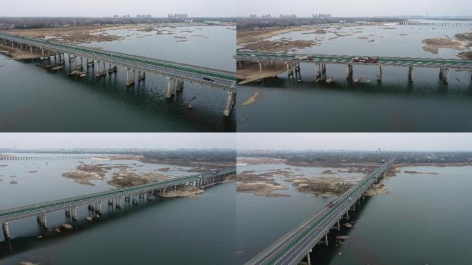 航拍济广高速六安段淠河特大桥4