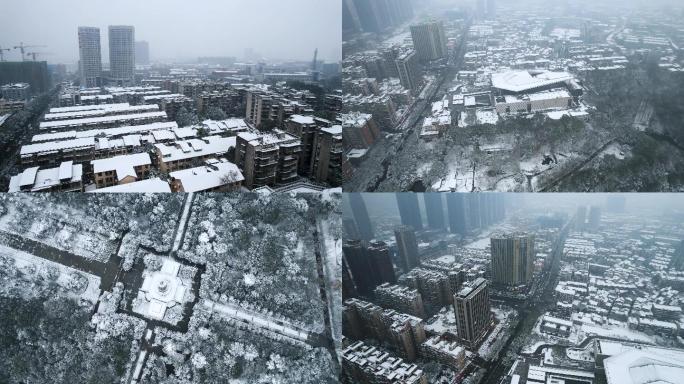 长沙下雪城市雪景合集