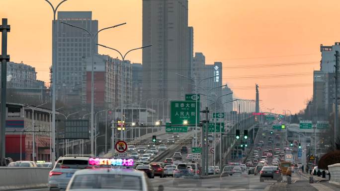 长春市车流延时摄影素材