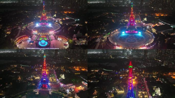 深圳世界之窗埃菲尔铁塔炫彩灯光喜迎新年3
