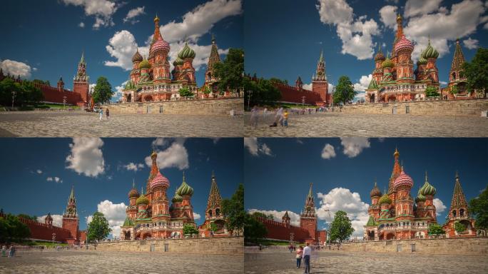 夏日莫斯科市圣巴西尔大教堂