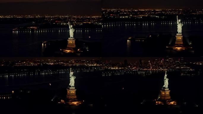 自由女神像国外外国纽约地标航拍