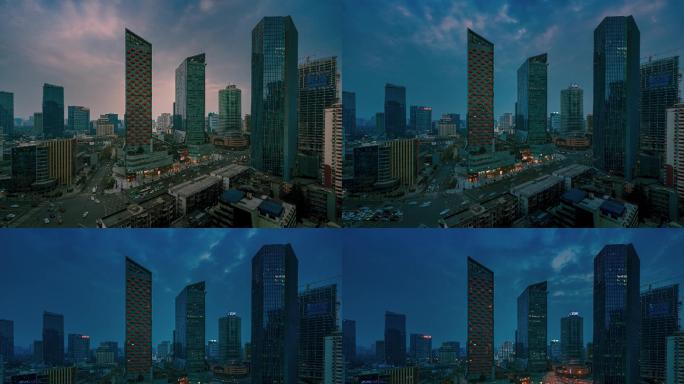 成都红照壁街仁恒置地广场夜景延时摄影4K