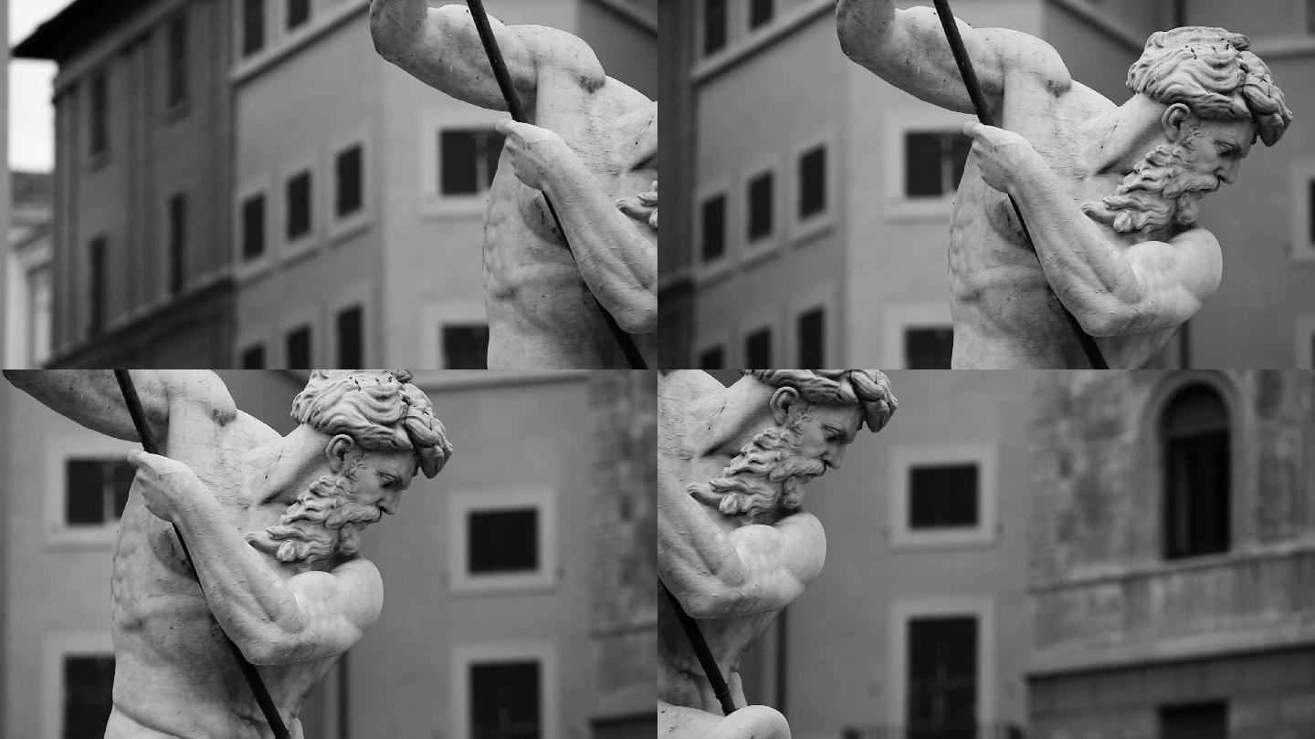 罗马单色海王星雕像杰作