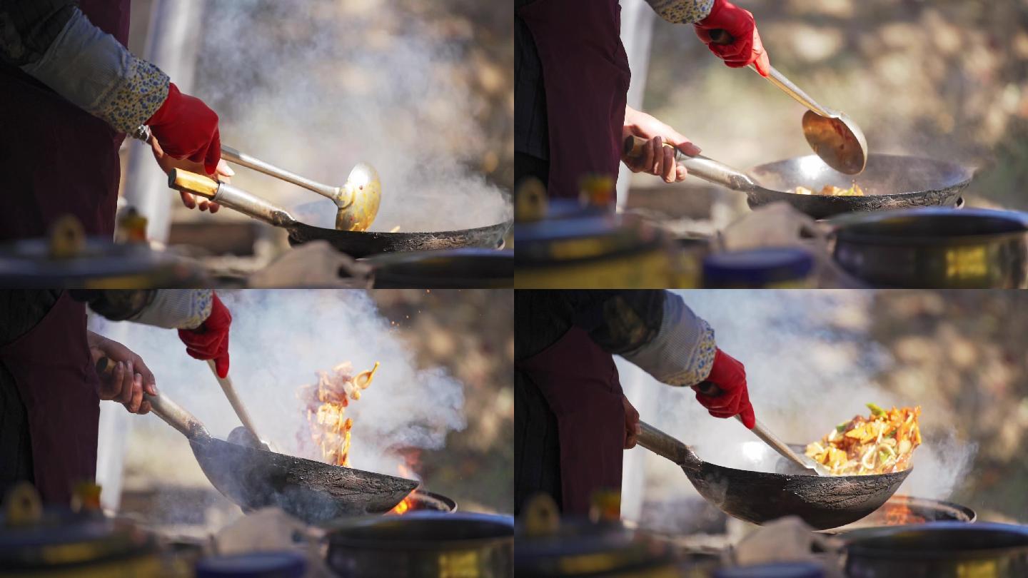 铁锅炒菜过程