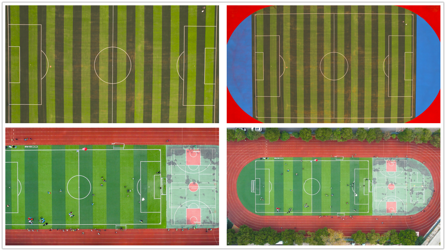 两组田径场航拍