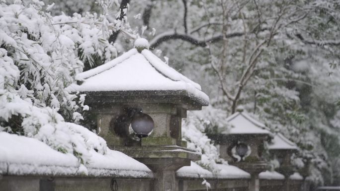 唯美古色古香的雪景