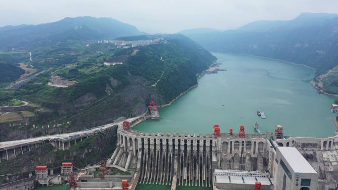 A163 云南水富市向家坝水电站航拍