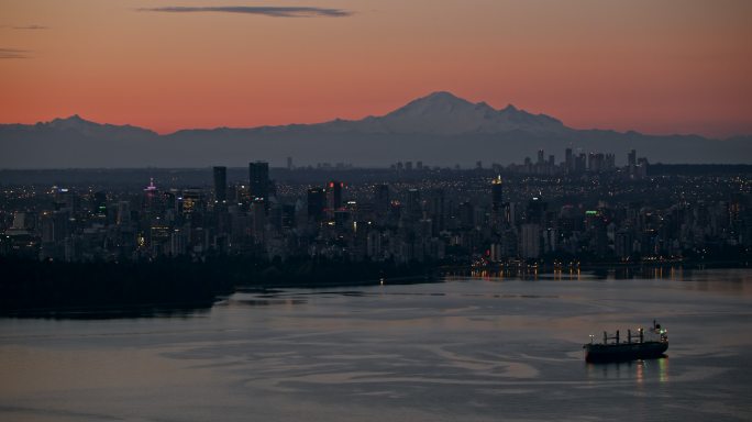 温哥华国外外国大海航拍风光大景