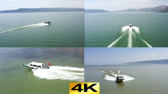 4K游艇快艇多角度航拍环绕跟随