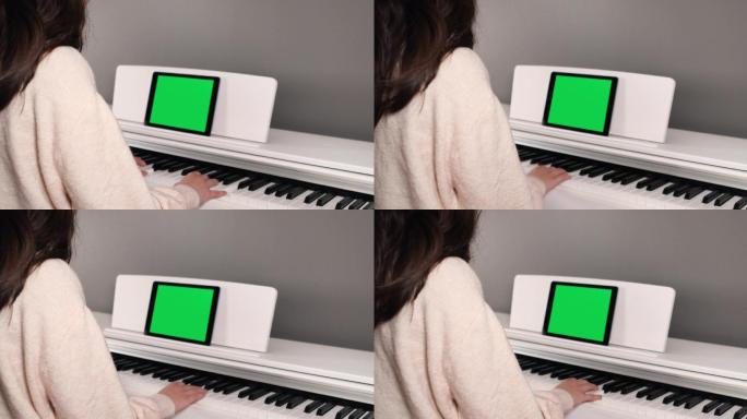 用平板电脑练习钢琴