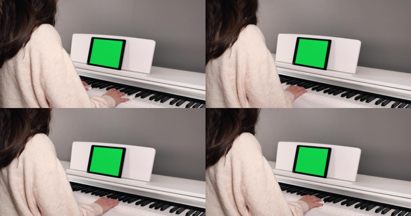 用平板电脑练习钢琴