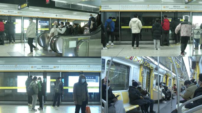 乘坐青岛地铁过程4K视频
