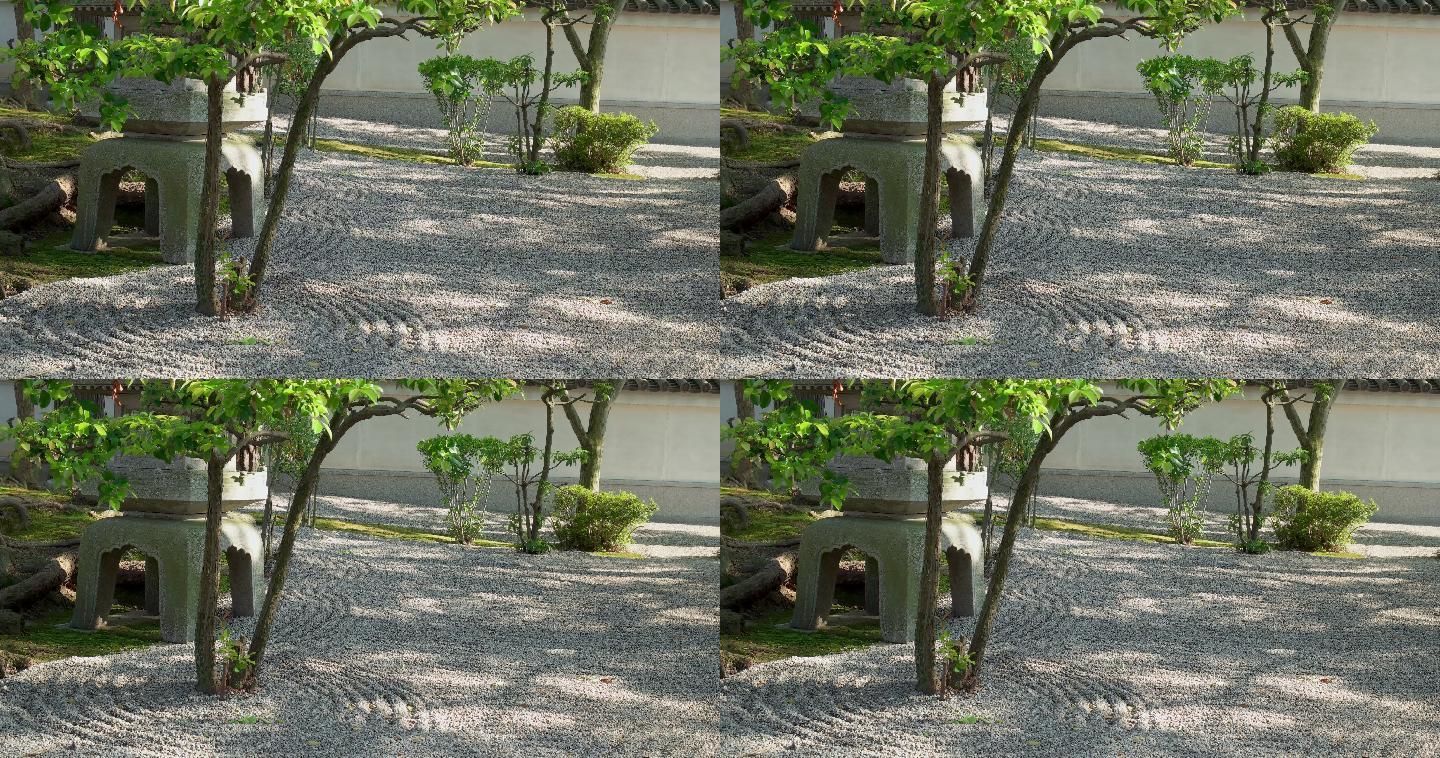 日本寺庙的花园无人空镜头宗教信仰园区环境