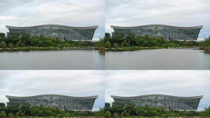 成都高新区锦城湖环球中心延时摄影4K